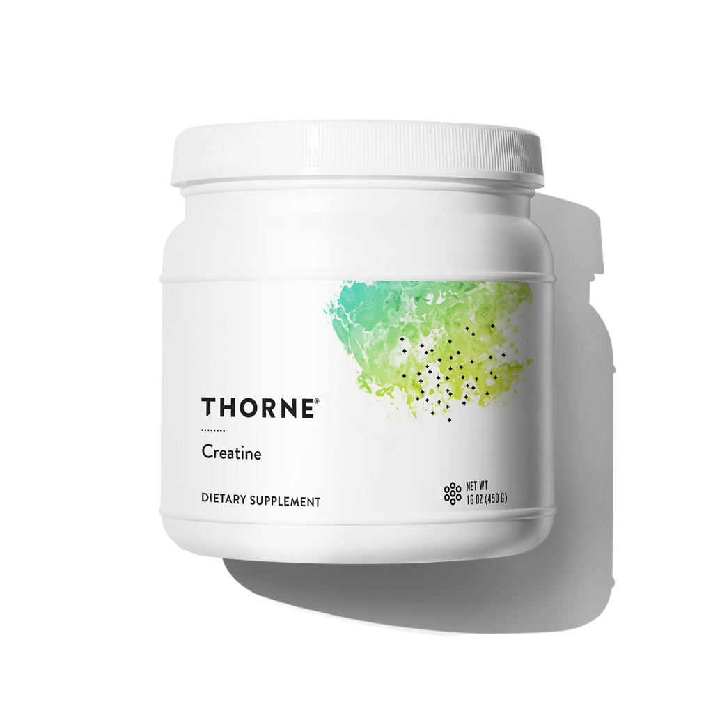 Thorne Creatine powder tub on a white background
