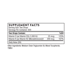 Thorne Vitamin D + K2 Liquid supplement facts