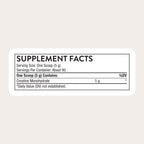 Thorne Creatine supplement facts: 5 g creatine monohydrate per scoop