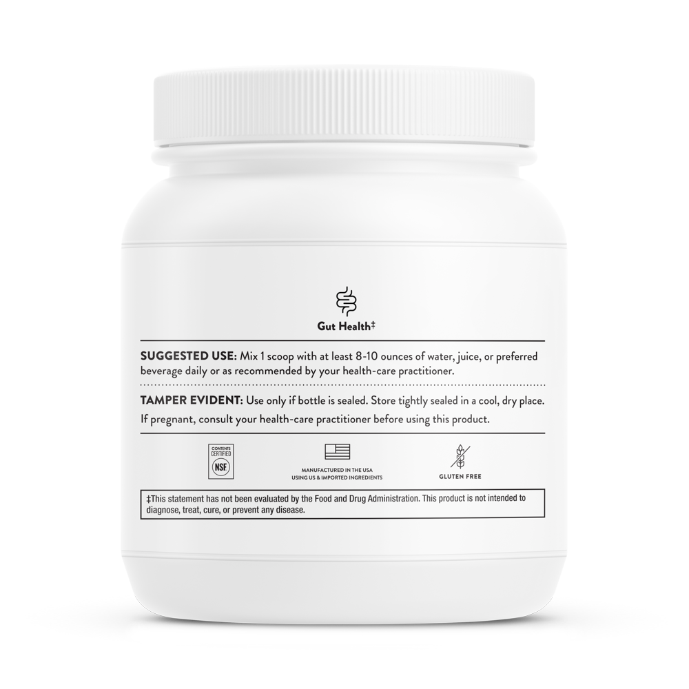 Thorne FiberMend tub, side label