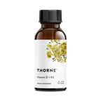 Thorne Vitamin D + K2 Liquid bottle, front label