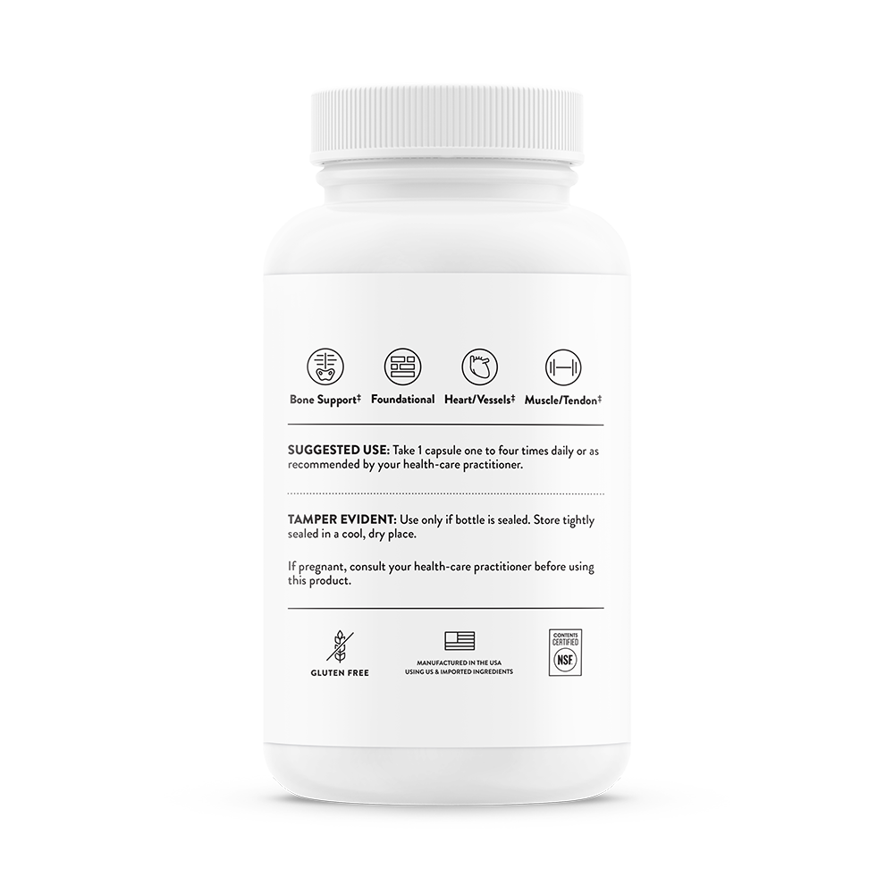 Thorne Magnesium Glycinate bottle, side label
