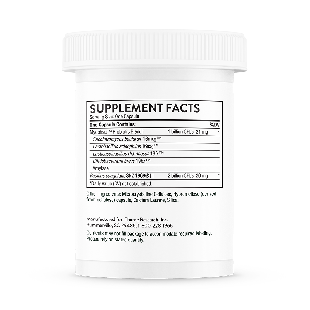 Thorne Protein Optimizer bottle, back label with supplement facts