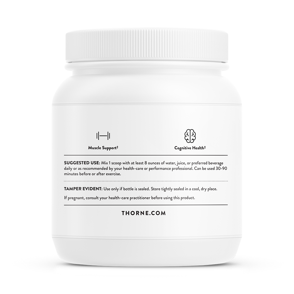 Thorne Creatine tub, side label