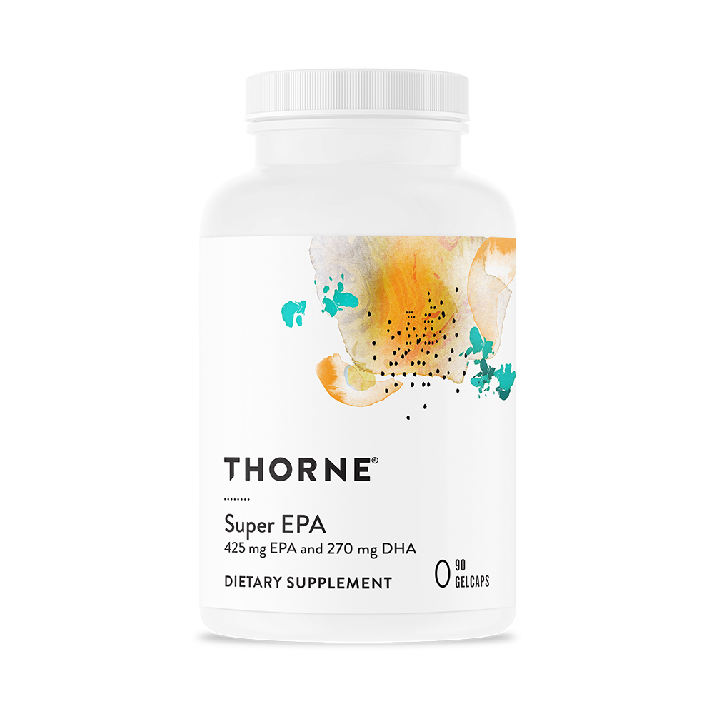 Thorne Super EPA fish oil bottle, front label